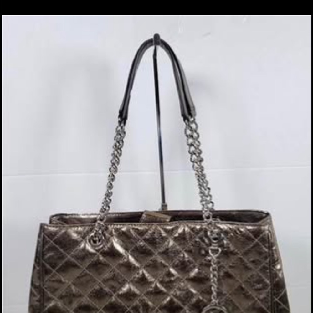 Michael Kors Gold Quilted Tote with Chain Straps